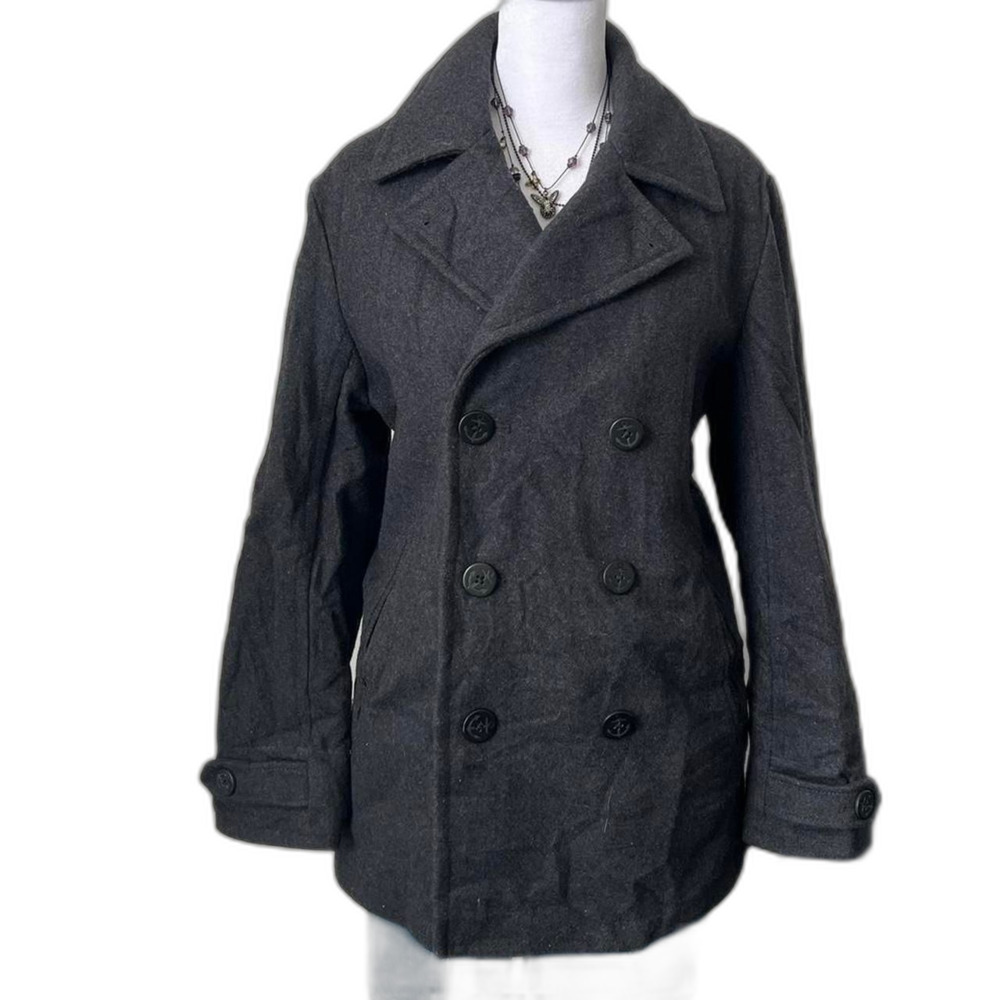 American Eagle wool gray peacoat double breasted